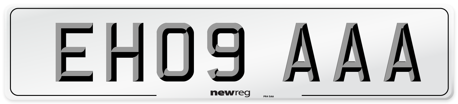 EH09 AAA Number Plate from New Reg